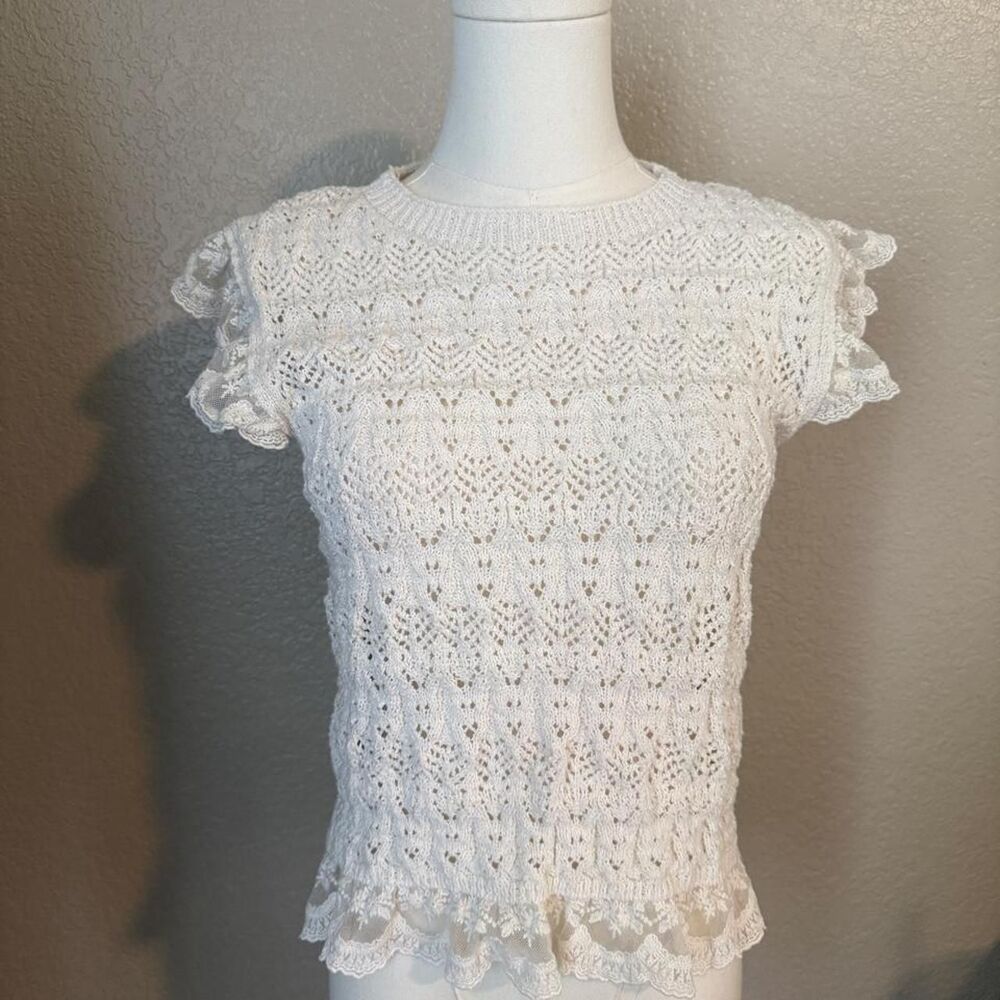 Hiatus Women's White and Cream Blouse